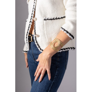 CHAQUETA RIBETE TRENZADO