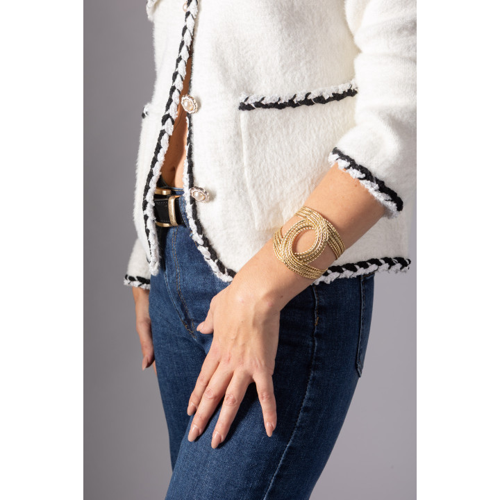 CHAQUETA RIBETE TRENZADO