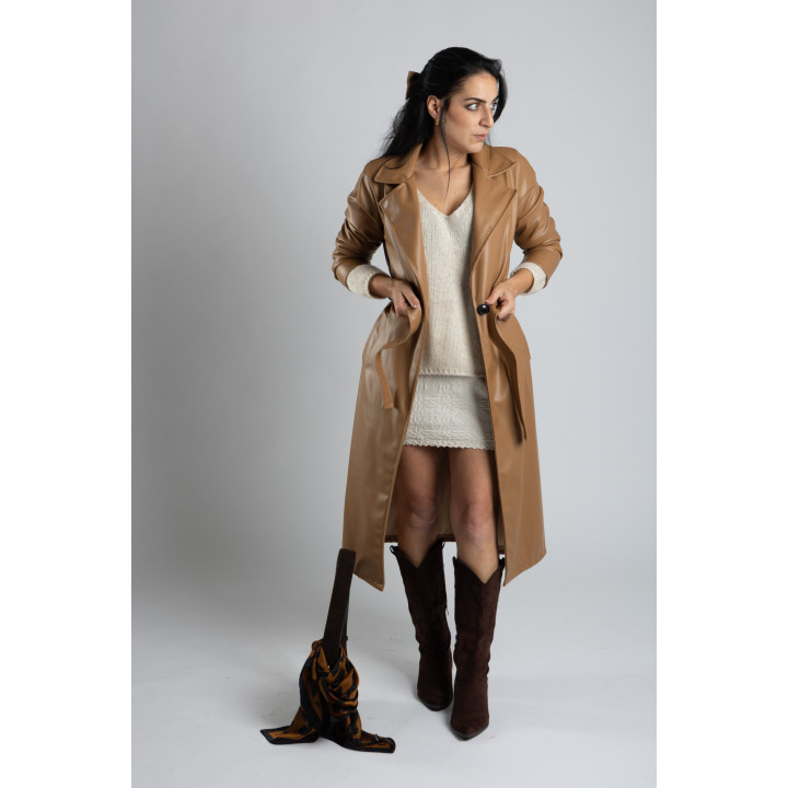 GABARDINA POLIPIEL COLOR CAMEL